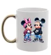 Чашка з кольоровою ручкою Mickie and Minnie Mouse Золото фото