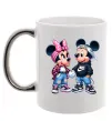 Чашка з кольоровою ручкою Mickie and Minnie Mouse Срібло фото