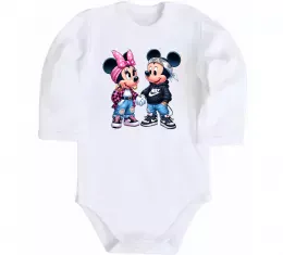 Детский боди Чорно-білий Міккі Белый фото