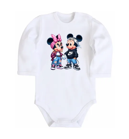 Детский боди Mickie and Minnie Mouse Белый фото