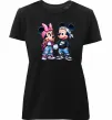 Жіноча преміум футболка Mickie and Minnie Mouse Чорний фото