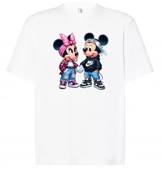 Футболка Оверсайз Mickie and Minnie Mouse Білий фото
