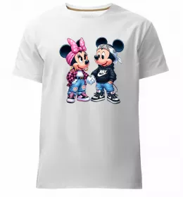 Мужская премиум футболка Чорно-білий Міккі Белый фото