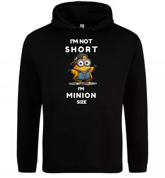 Мужская толстовка (худи) Minion size Черный фото
