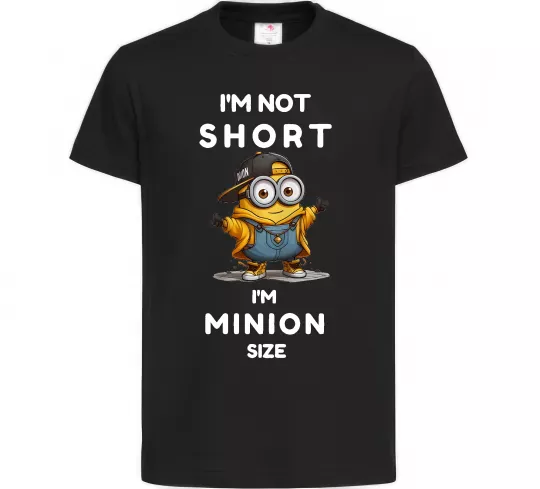 Дитяча футболка Minion size Чорний фото