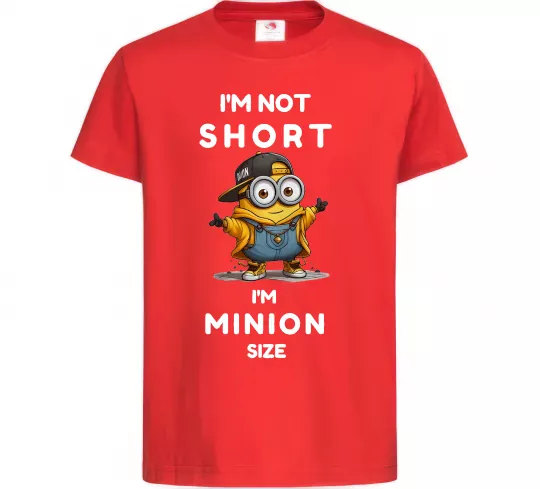 Дитяча футболка Minion size Червоний фото