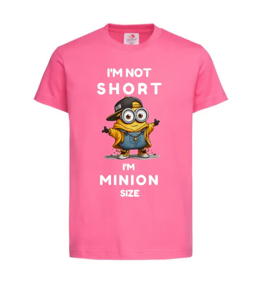 Детская футболка Minion size Ярко-розовый фото