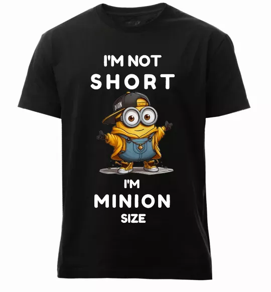 Чоловіча преміум футболка Minion size Чорний фото