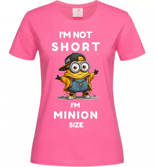 Женская футболка Minion size Ярко-розовый фото