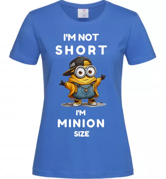 Женская футболка Minion size Ярко-синий фото