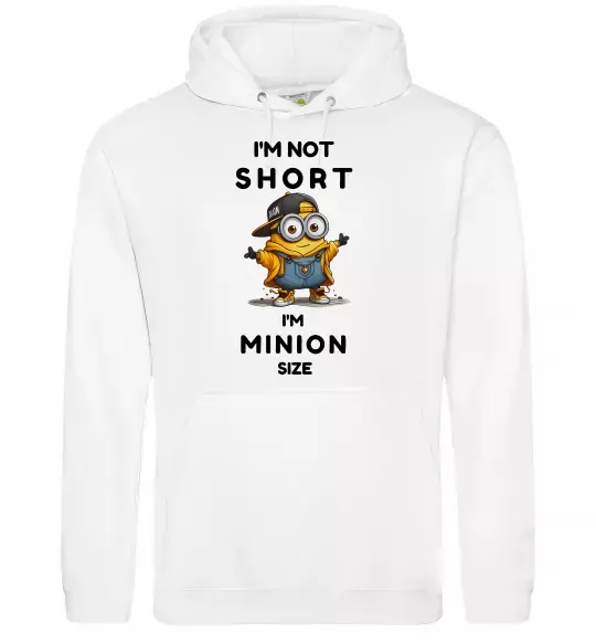 Мужская толстовка (худи) Minion size Белый фото