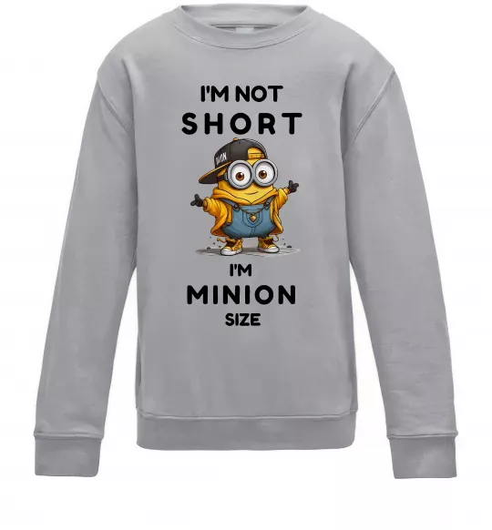 Детский Свитшот Minion size Серый меланж фото