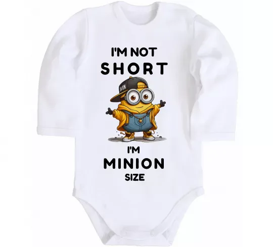 Детский боди Minion size Белый фото