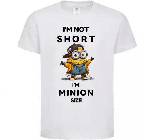 Дитяча футболка Minion size Білий фото