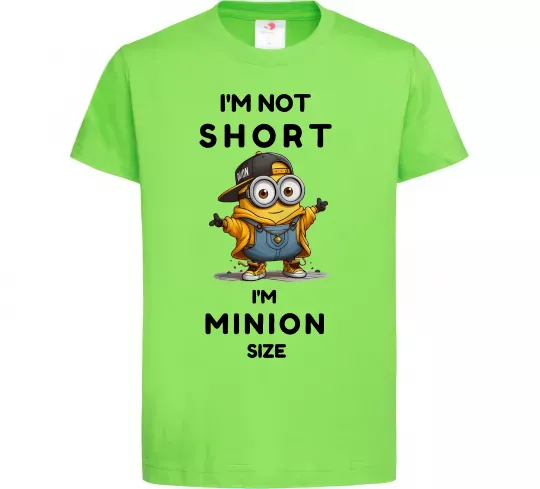 Дитяча футболка Minion size Лаймовий фото