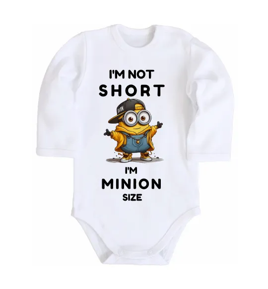 Детский боди Minion size Белый фото