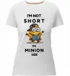 Жіноча преміум футболка Minion size Білий фото
