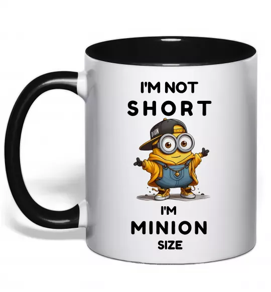 Чашка с цветной ручкой Minion size Черный фото
