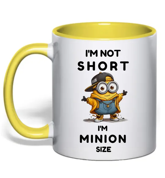 Чашка с цветной ручкой Minion size Лимонный фото