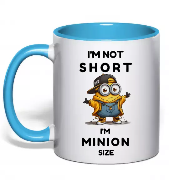 Чашка с цветной ручкой Minion size Голубой фото