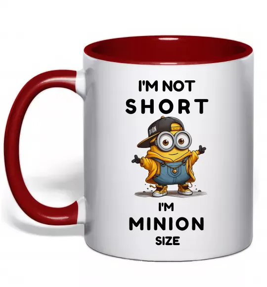 Чашка с цветной ручкой Minion size Красный фото