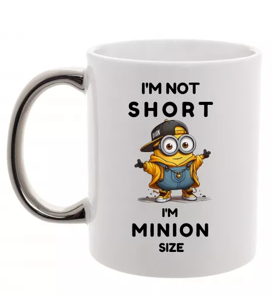 Чашка с цветной ручкой Minion size Серебро фото