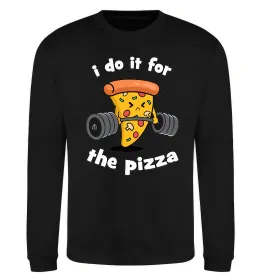 Світшот I do it for pizza Чорний фото