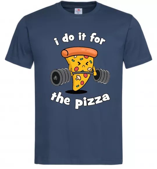 Чоловіча футболка I do it for pizza Темно-синій фото