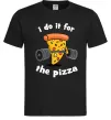 Чоловіча футболка I do it for pizza Чорний фото