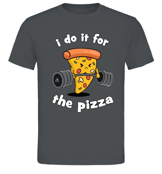 Чоловіча футболка I do it for pizza Графіт фото