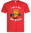 Чоловіча футболка I do it for pizza Червоний фото