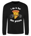 Світшот I do it for pizza Чорний фото