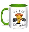 Чашка с цветной ручкой I do it for pizza Лаймовый фото