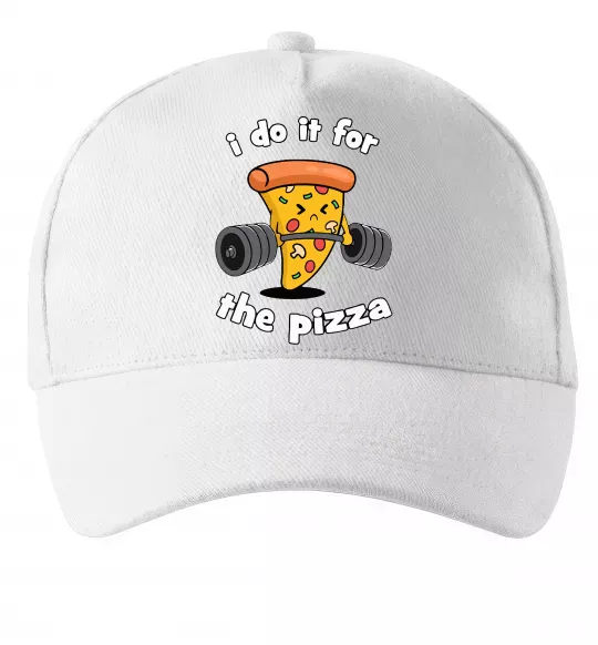 Кепка I do it for pizza Білий фото