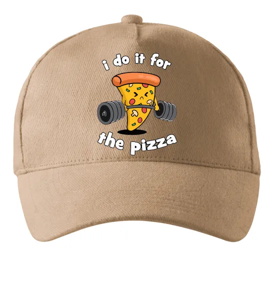 Кепка I do it for pizza Песочный фото