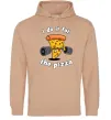 Мужская толстовка (худи) I do it for pizza Песочный фото