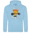 Женская толстовка (худи) I do it for pizza Голубой фото