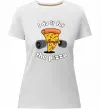 Женская премиум футболка I do it for pizza Белый фото