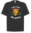 Футболка Оверсайз I do it for pizza Чорний фото