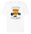 Футболка Оверсайз I do it for pizza Білий фото
