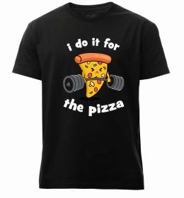 Мужская премиум футболка I do it for pizza