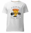 Мужская премиум футболка I do it for pizza Белый фото