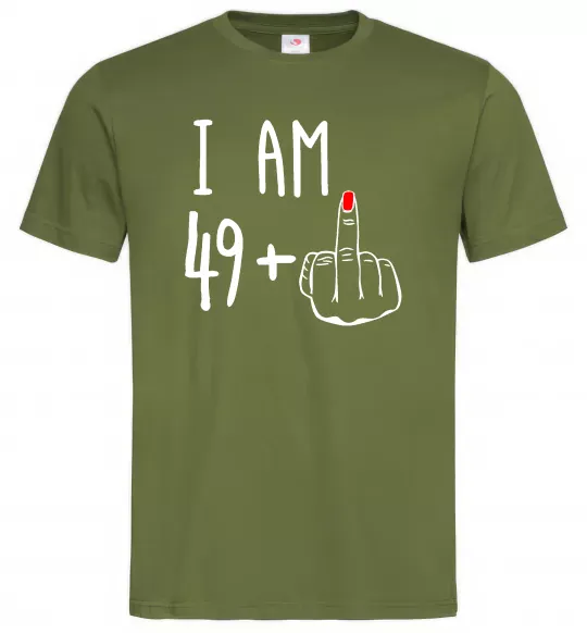 Мужская футболка I am 49+1 Оливковый фото
