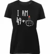 Жіноча преміум футболка I am 49+1 Чорний фото