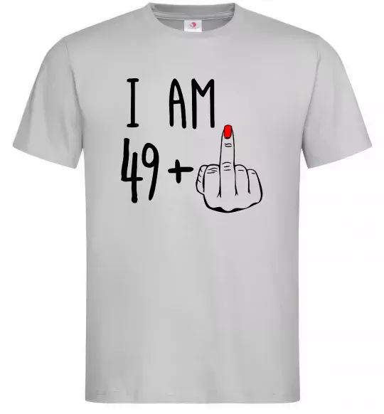 Мужская футболка I am 49+1 Серый фото