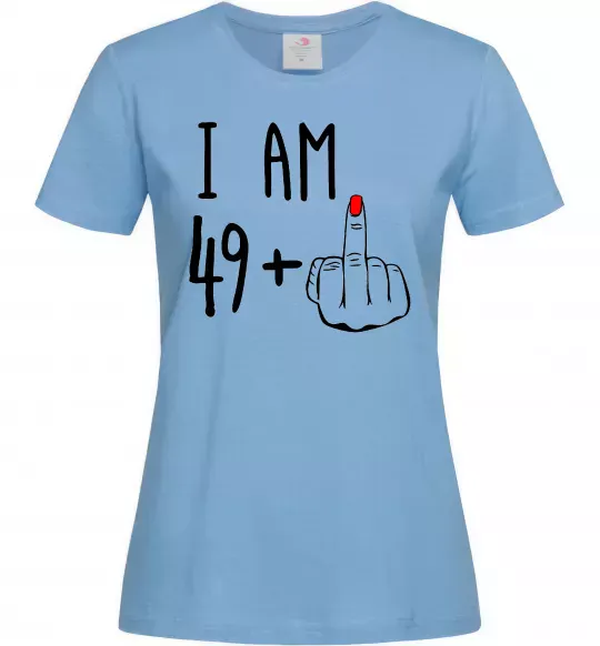 Жіноча футболка I am 49+1 Блакитний фото