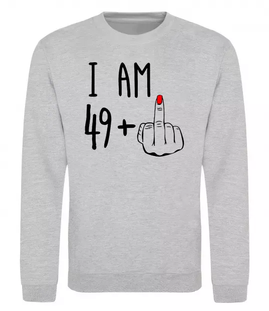 Свитшот I am 49+1 Серый меланж фото