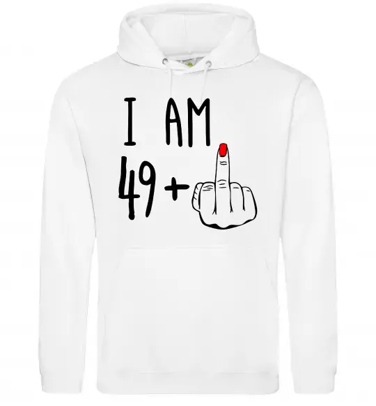Чоловіча толстовка (худі) I am 49+1 Білий фото