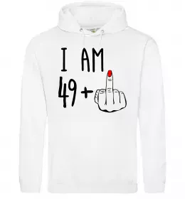 Чоловіча толстовка (худі) I am 49+1 Білий фото
