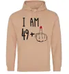 Чоловіча толстовка (худі) I am 49+1 Пісочний фото